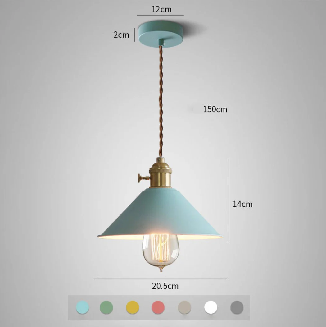 Coloured Cone Shade Industrial Pendant Light - Image 36