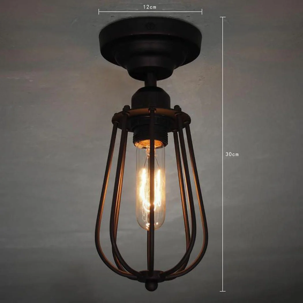 Pear Metal Cage Black Fixed Ceiling Light - Image 4
