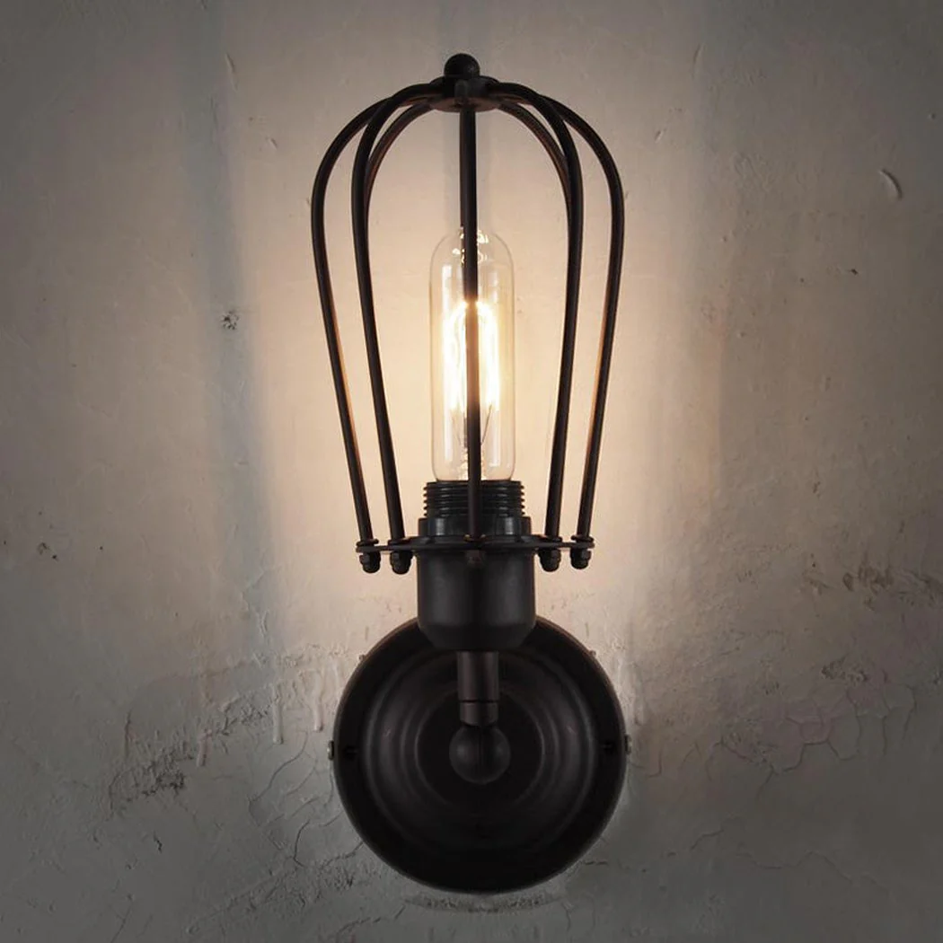 Pear Metal Cage Black Wall Sconce Light - Image 2