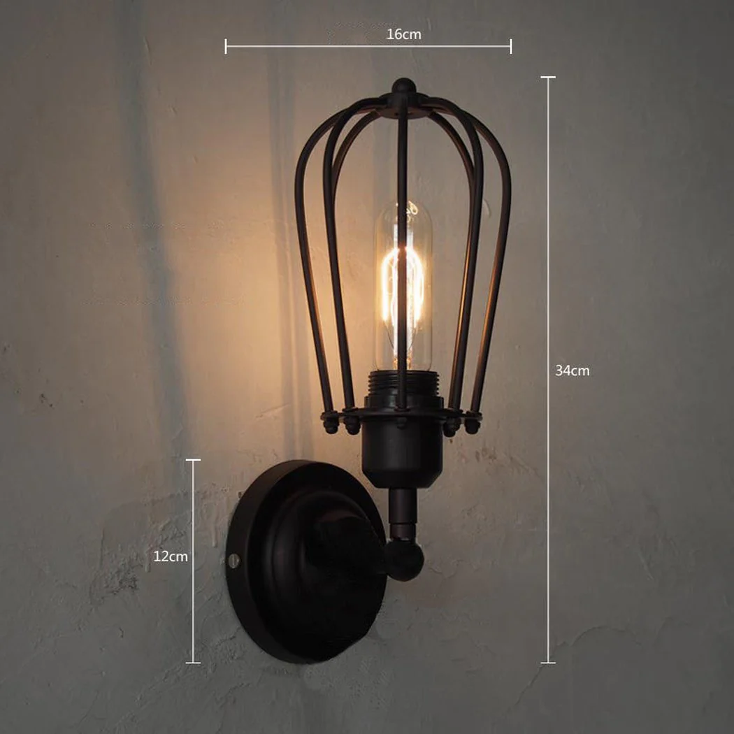 Pear Metal Cage Black Wall Sconce Light - Image 3