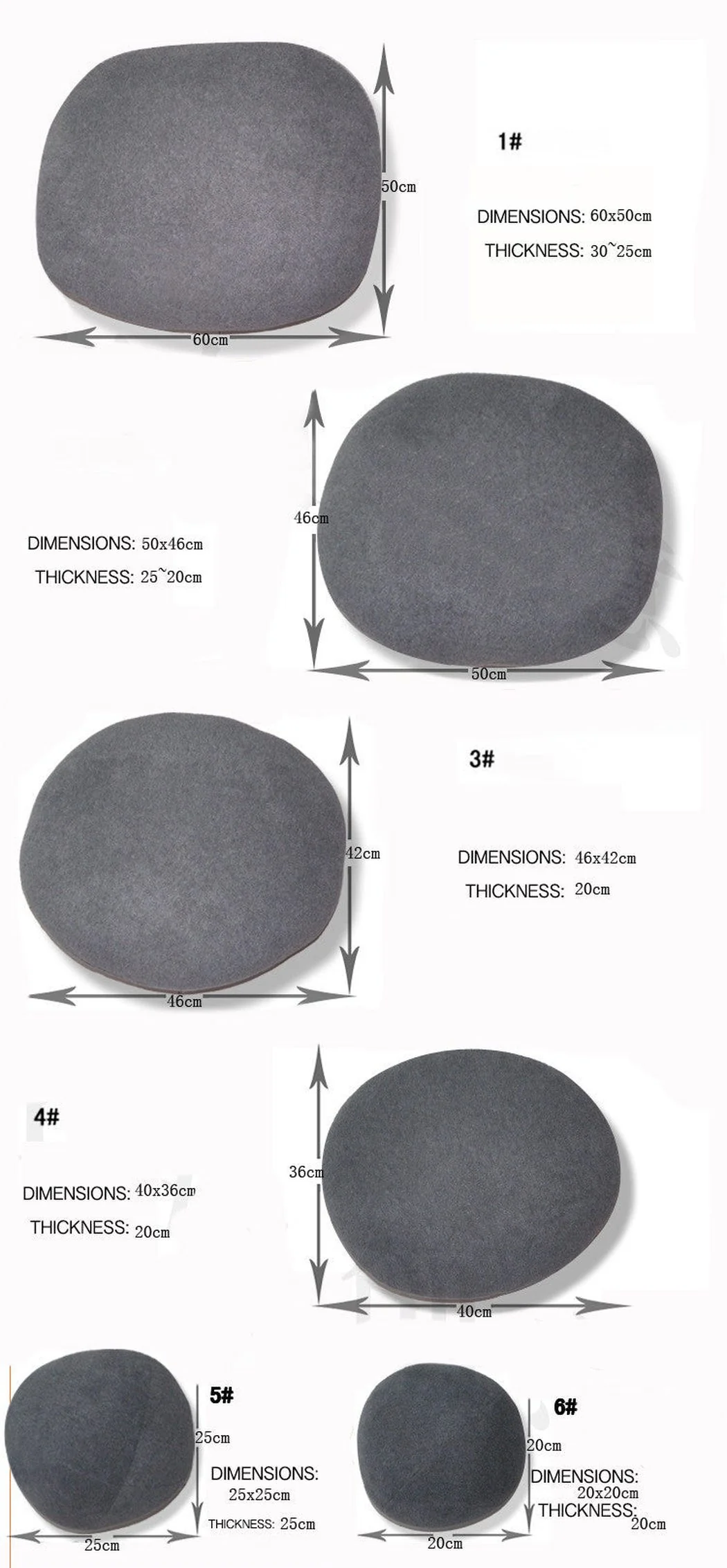 Pebble Stone Pillow Cushion Cover (Pack of 6) - Image 3