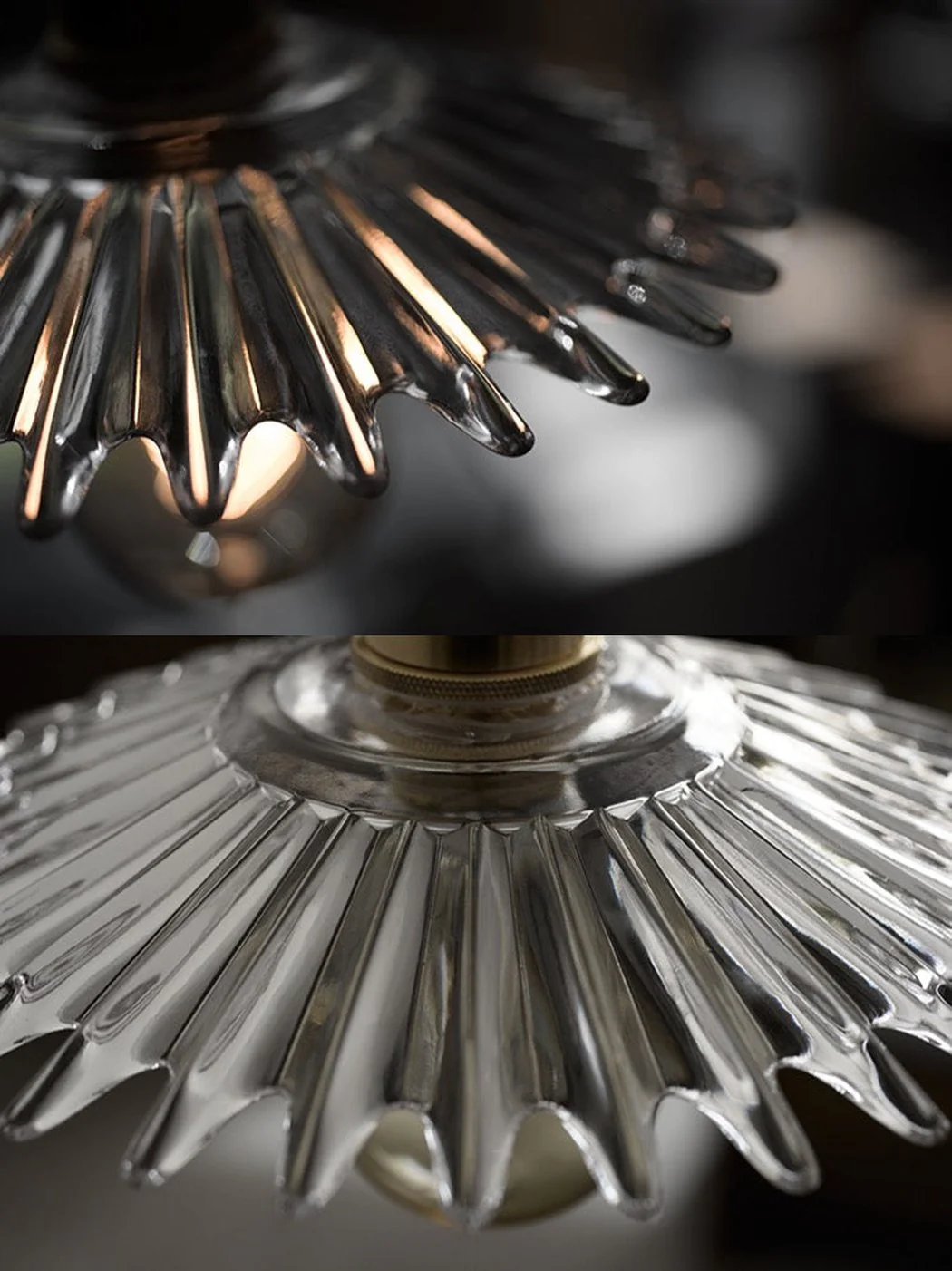 Petunia Glass Mid Century Brass Pendant Light - Image 12