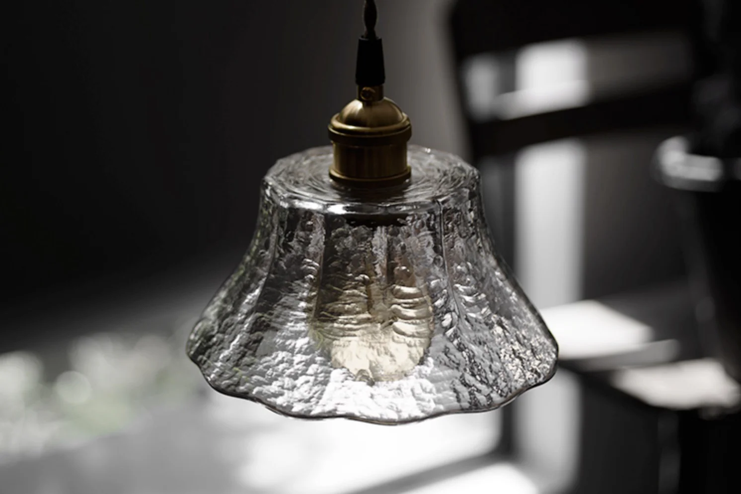 Petunia Glass Mid Century Brass Pendant Light - Image 2