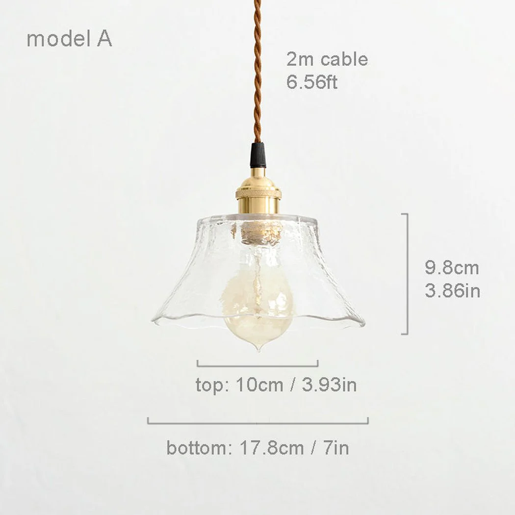 Petunia Glass Mid Century Brass Pendant Light - Image 3