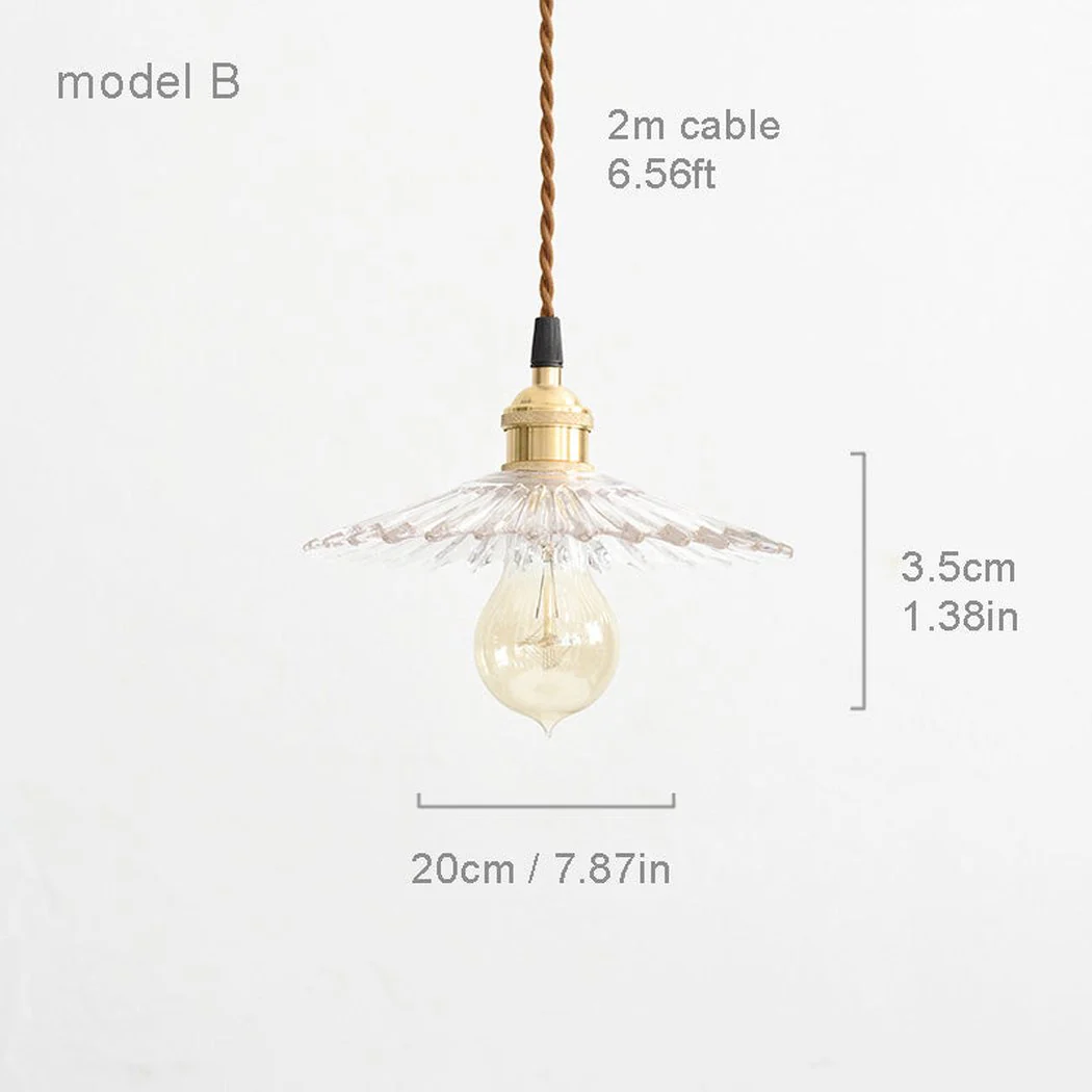 Petunia Glass Mid Century Brass Pendant Light - Image 4