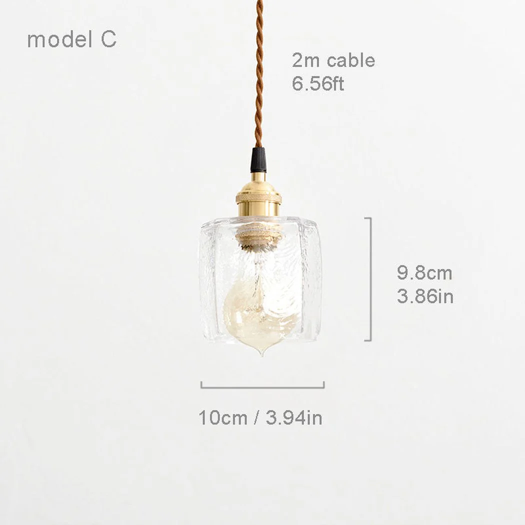 Petunia Glass Mid Century Brass Pendant Light - Image 5