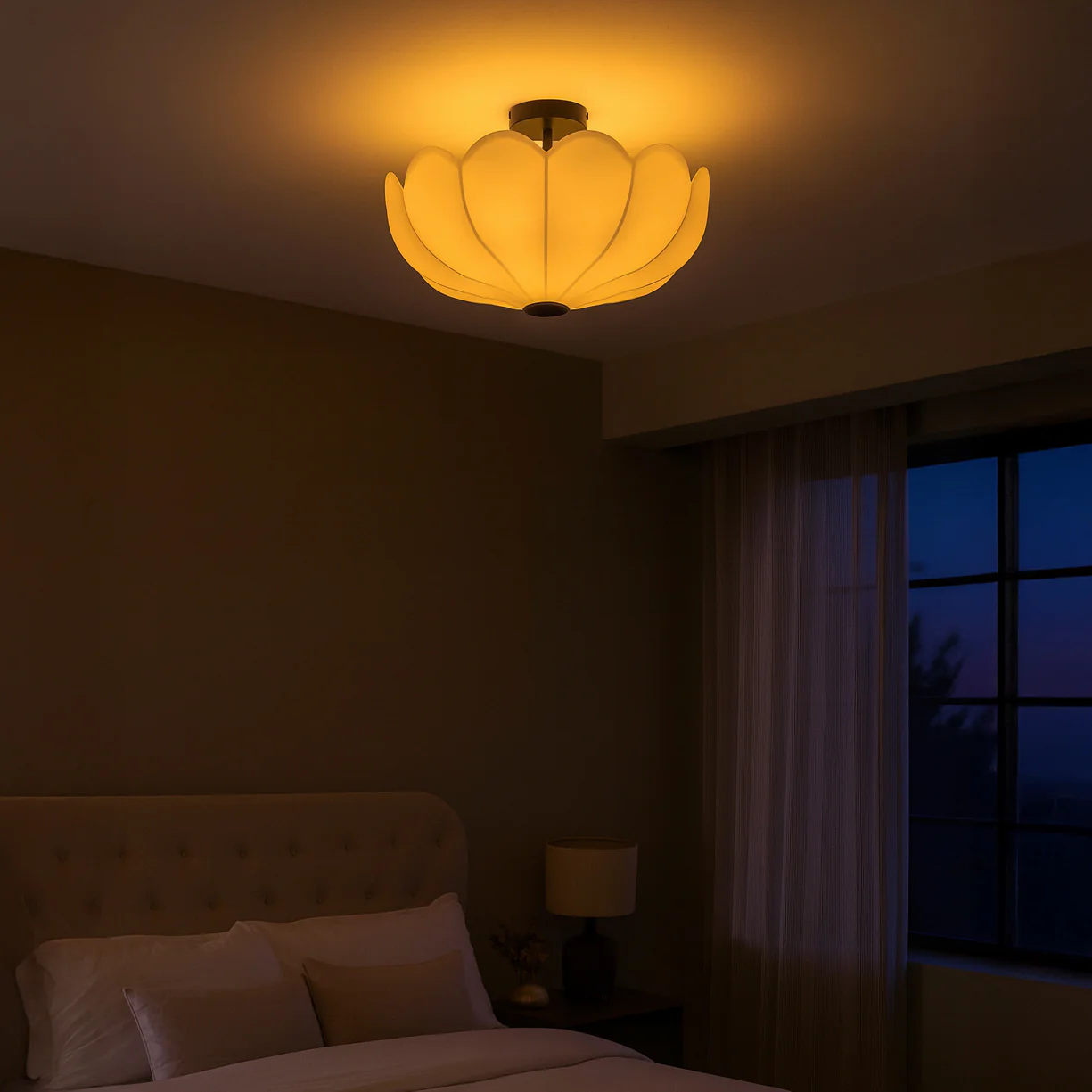 Pivione Handmade Fabric Flower Ceiling Light - Image 8