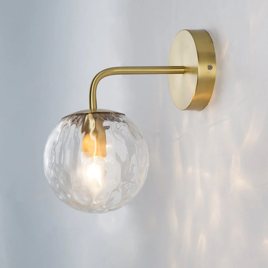 Pomelo Mid century modern Glass Ball Brass Wall Light - Image 2