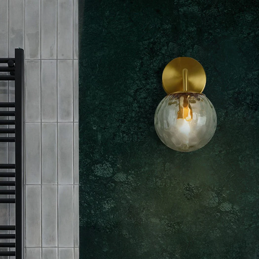 Pomelo Mid century modern Glass Ball Brass Wall Light - Image 7