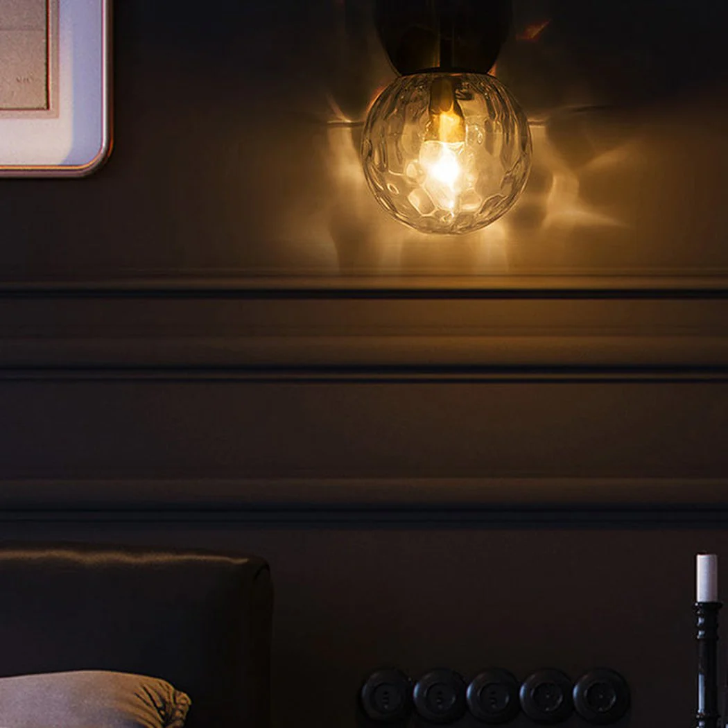 Pomelo Mid century modern Glass Ball Brass Wall Light - Image 9