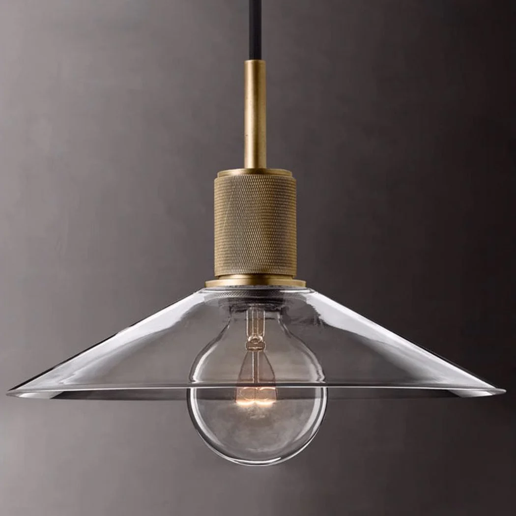 Quentin Knurled Brass Loft Pendant Light (Brass | Black) - Image 10