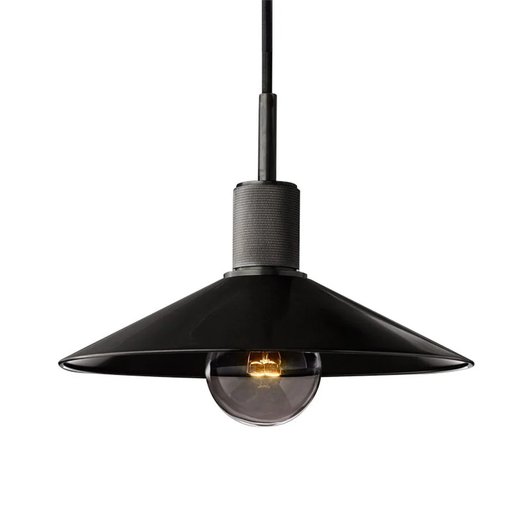 Quentin Knurled Brass Loft Pendant Light (Brass | Black) - Image 2
