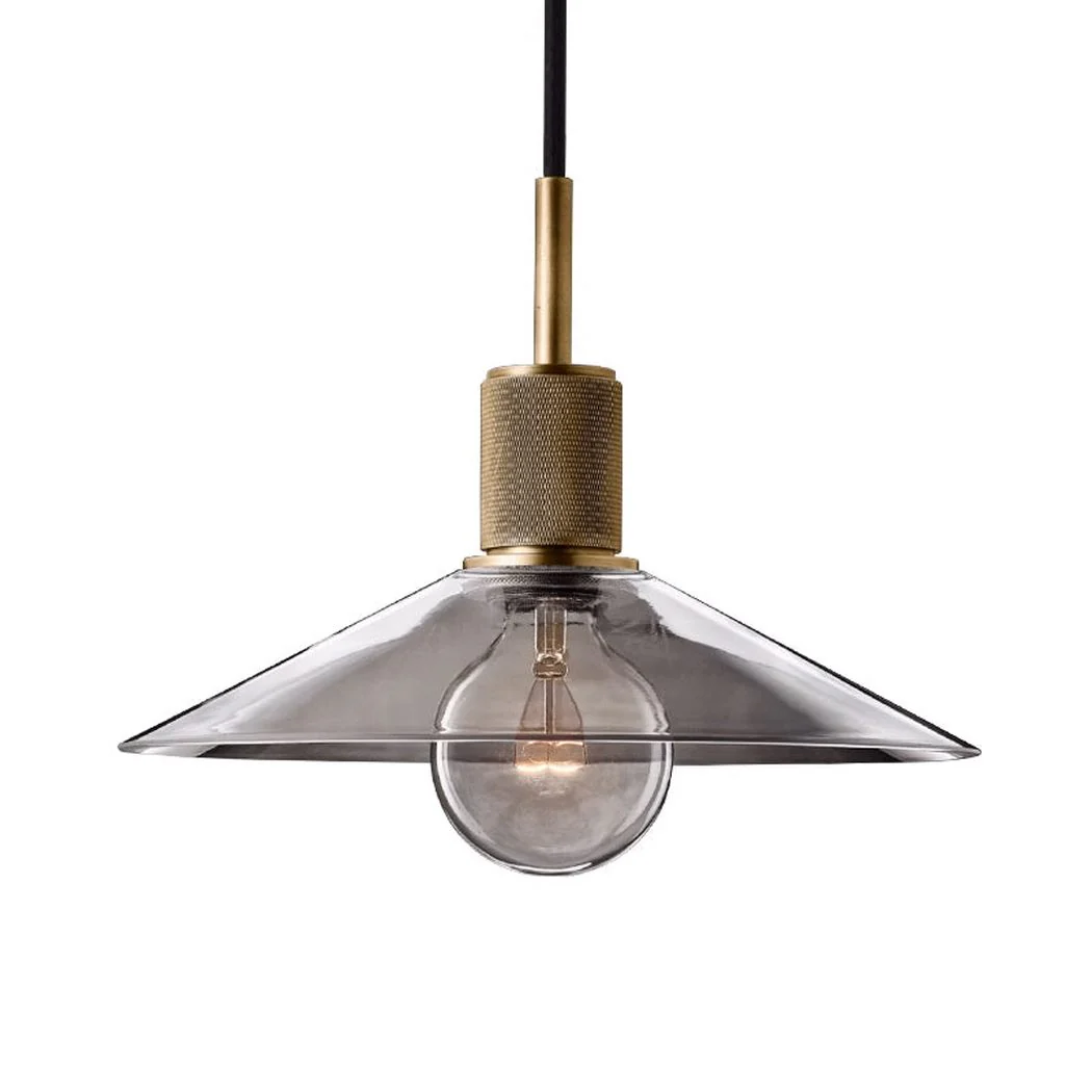 Quentin Knurled Brass Loft Pendant Light (Brass | Black) - Image 3