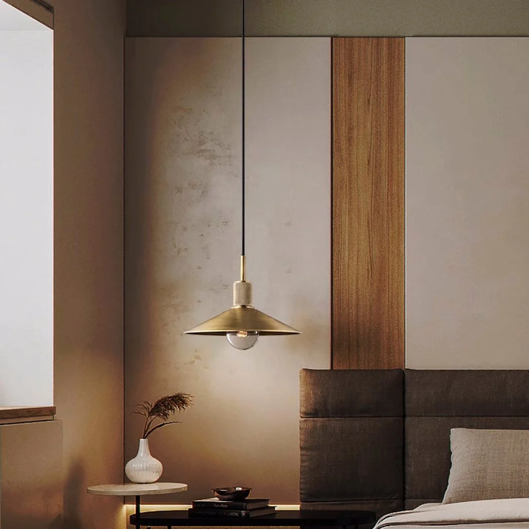 Quentin Knurled Brass Loft Pendant Light (Brass | Black) - Image 5