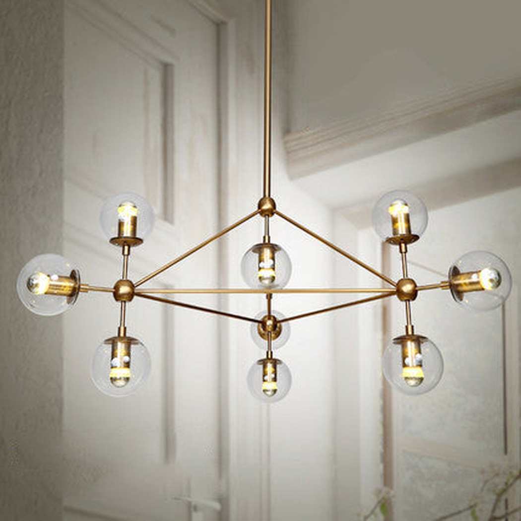 Ritz 10 Bulb Brass Pendant Light