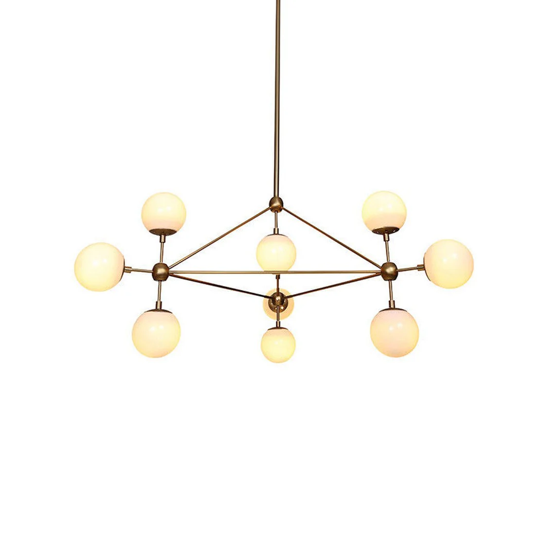 Ritz 10 Bulb Brass Pendant Light - Image 2