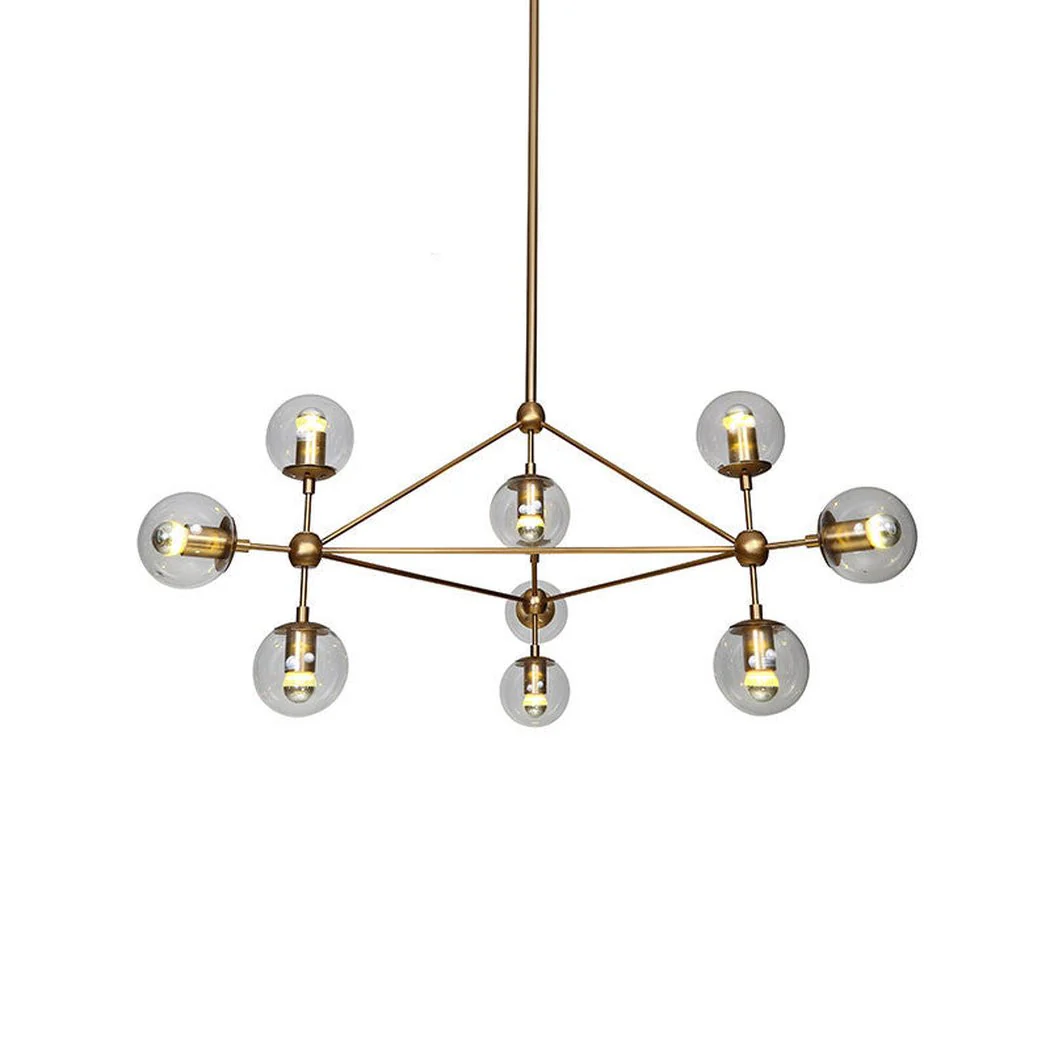 Ritz 10 Bulb Brass Pendant Light - Image 3