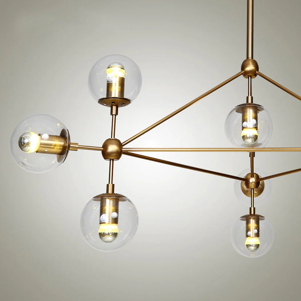 Ritz 10 Bulb Brass Pendant Light - Image 5