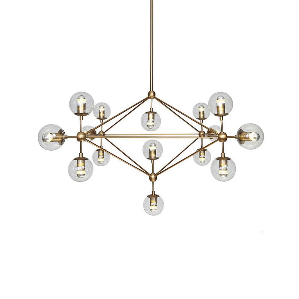 Ritz 15 Bulb Brass Pendant Light - Image 3