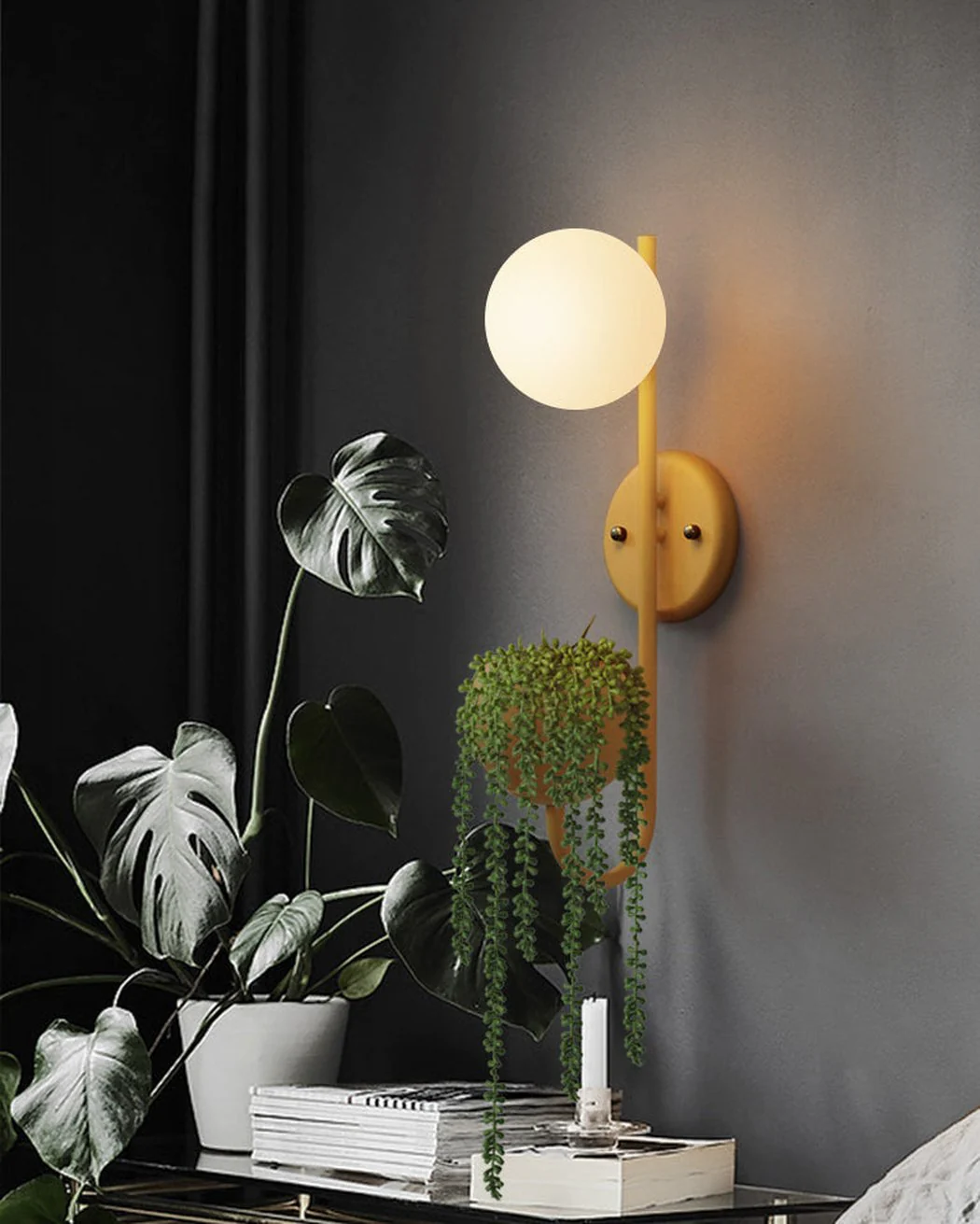 Ritz Single Head Pot Plant Wall Light - Image 10