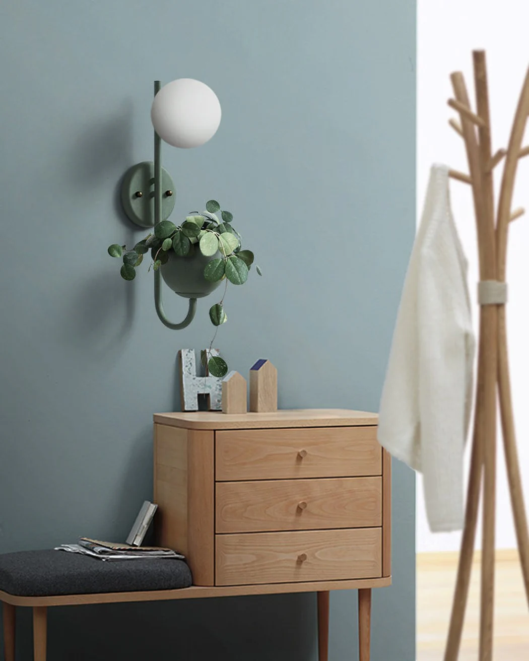 Ritz Single Head Pot Plant Wall Light - Image 11