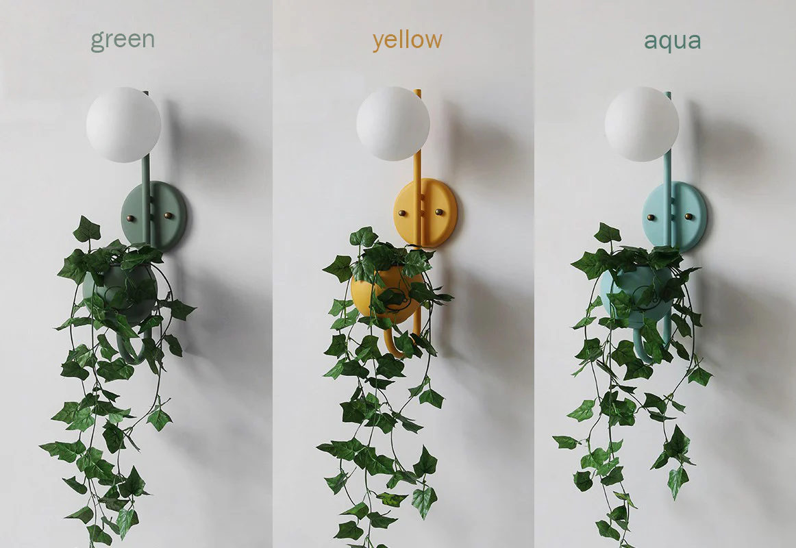 Ritz Single Head Pot Plant Wall Light - Image 21