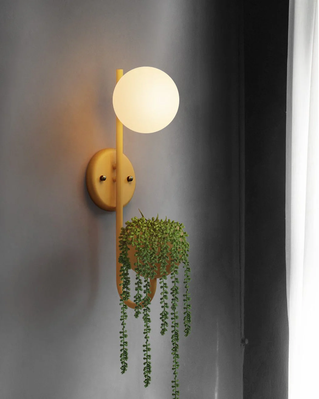 Ritz Single Head Pot Plant Wall Light - Image 5