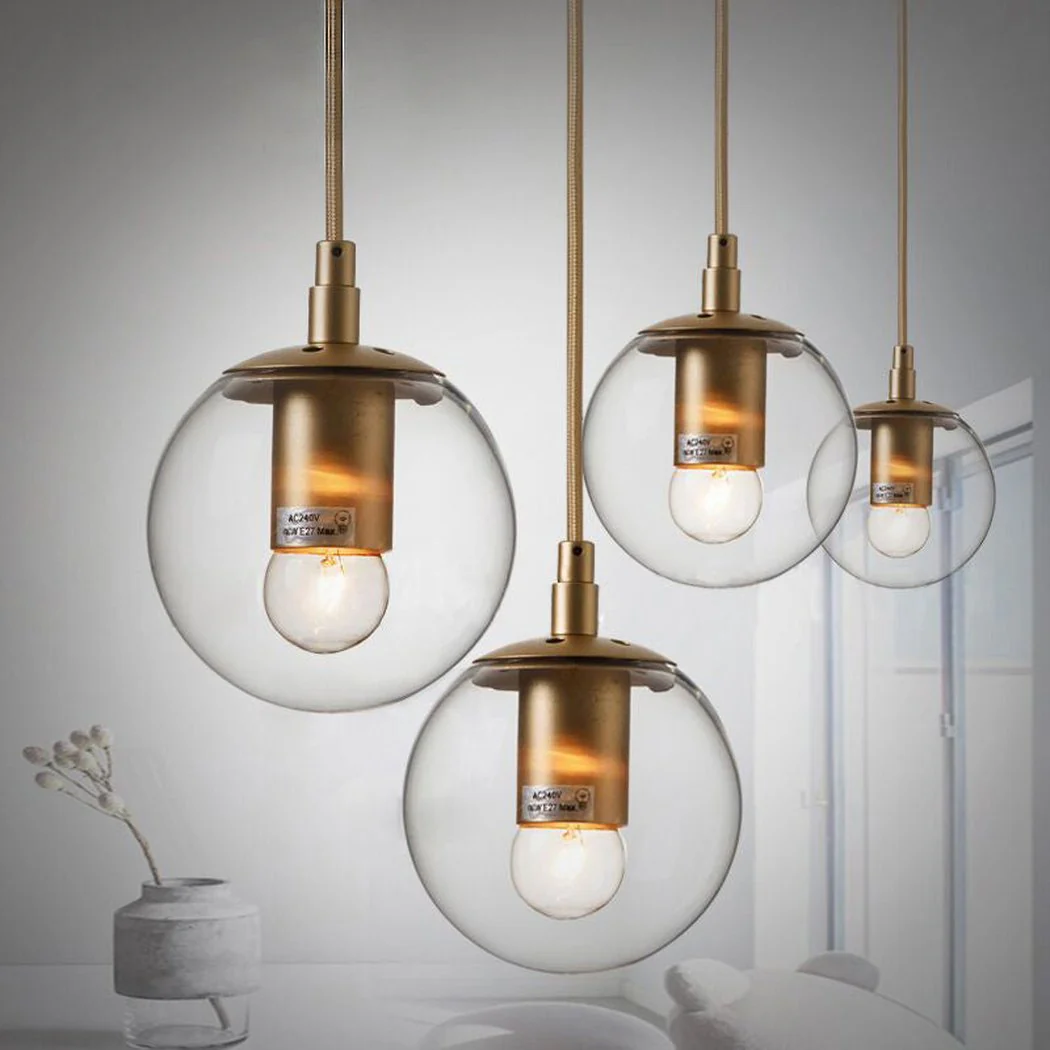 Ritz Single Head Brass Coloured Pendant Light - Image 3