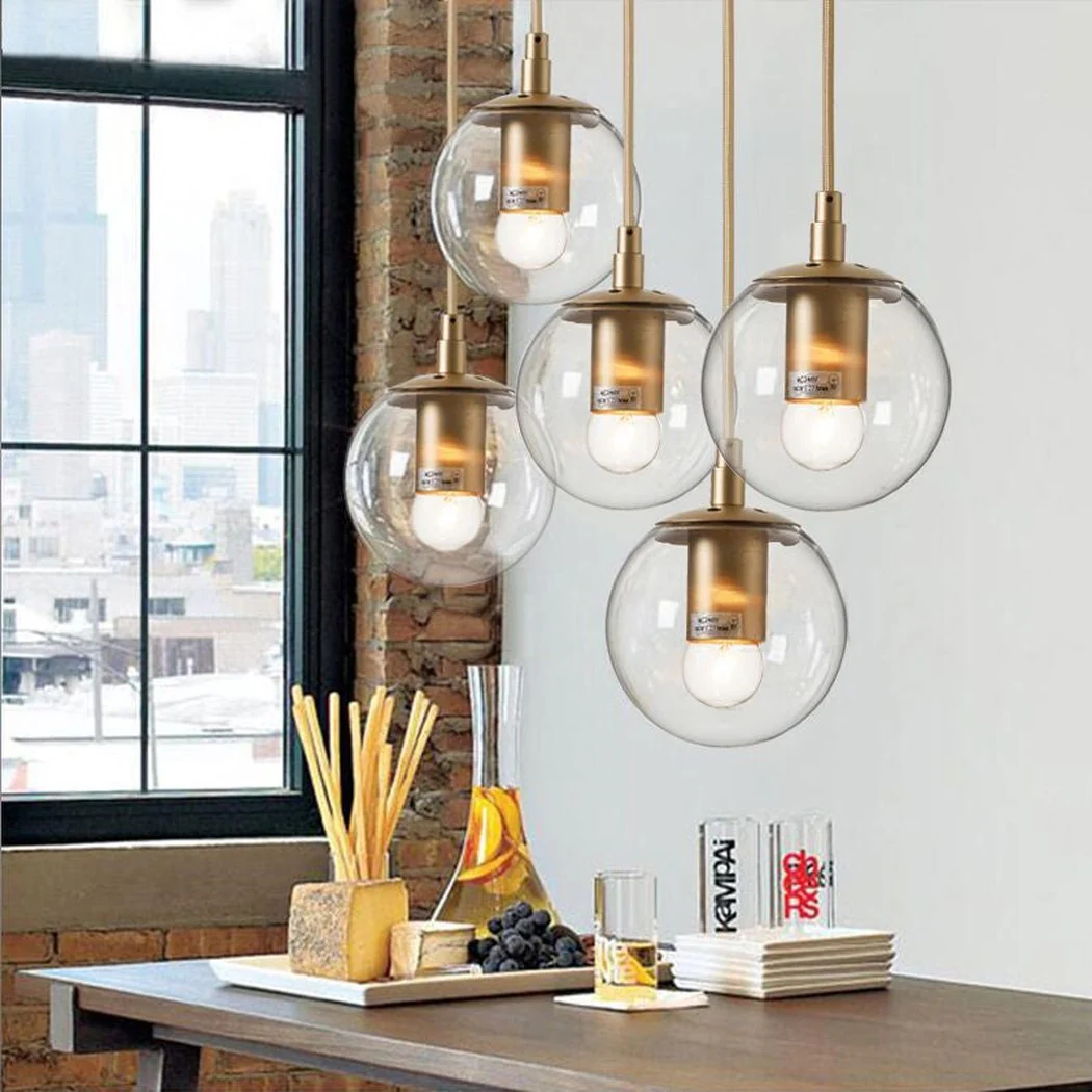 Ritz Single Head Brass Coloured Pendant Light - Image 6