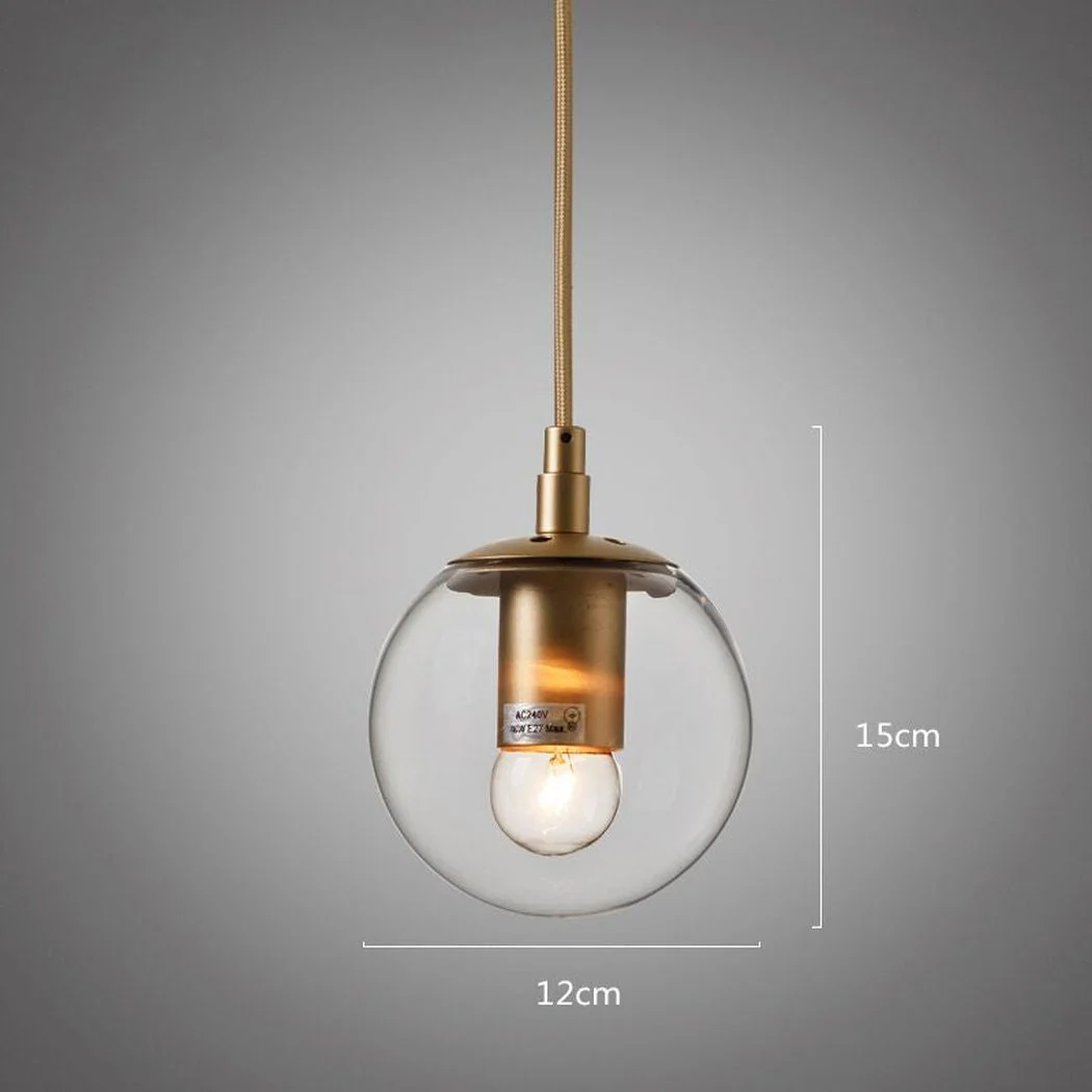 Ritz Single Head Brass Coloured Pendant Light - Image 8