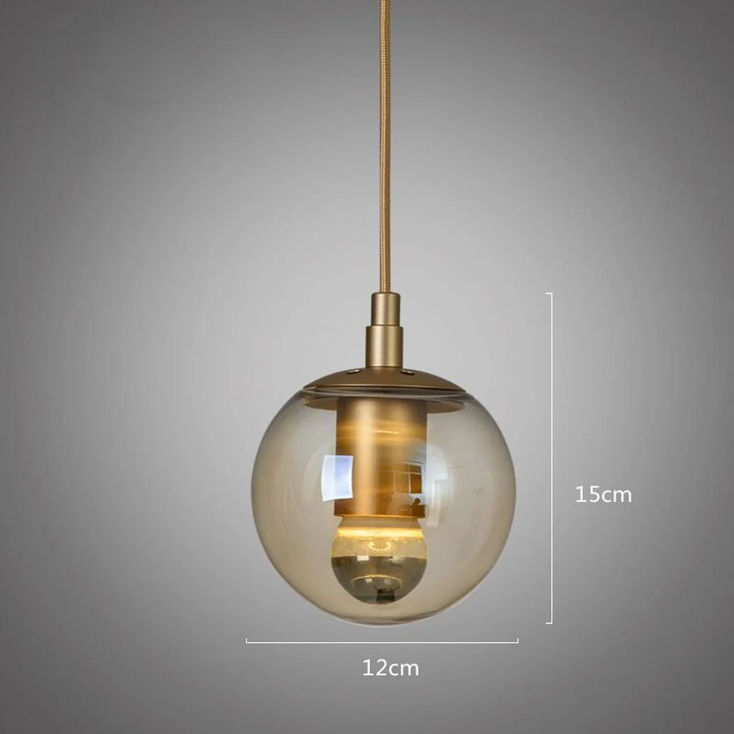 Ritz Single Head Brass Coloured Pendant Light - Image 9