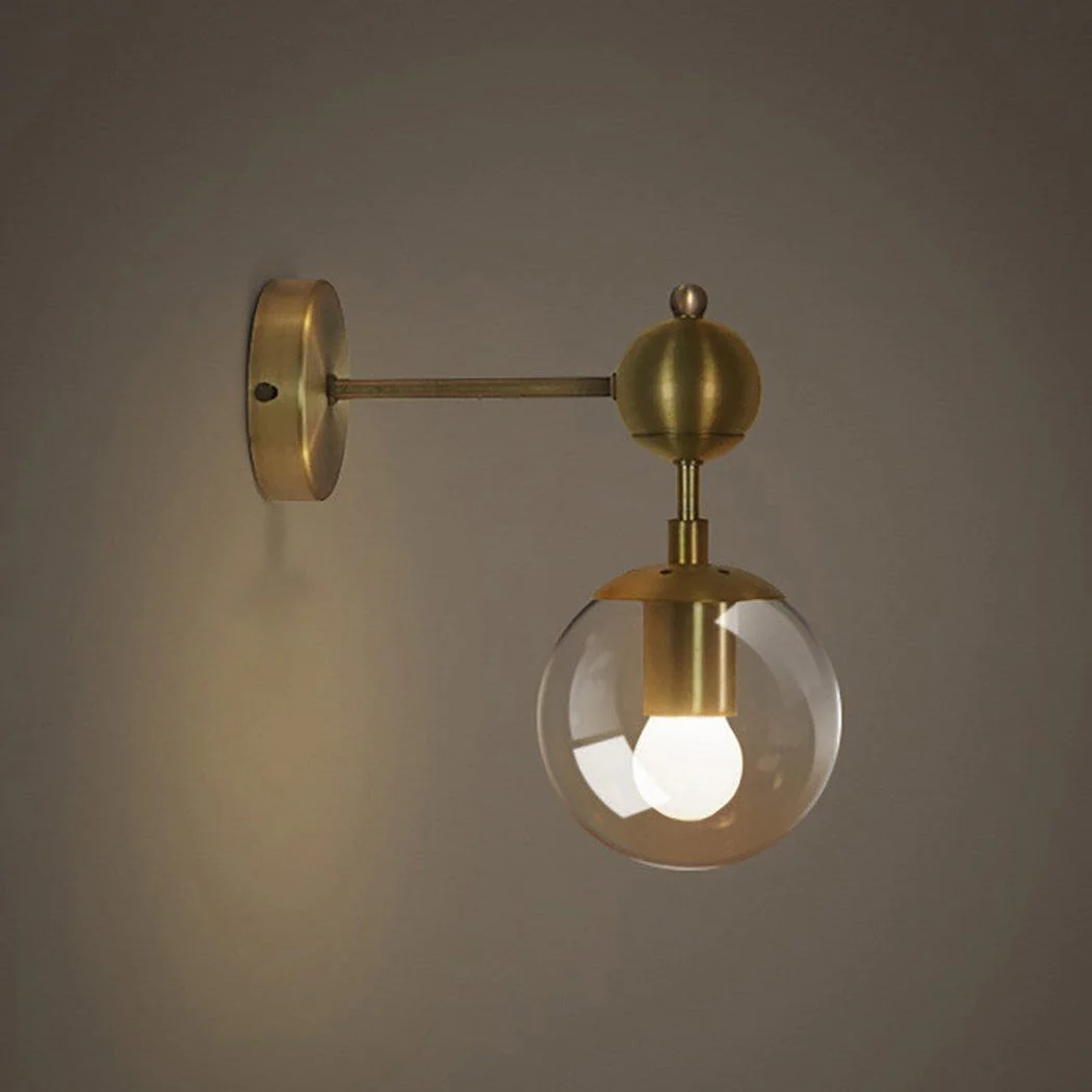 Ritz Single Brass Fitting Clear Glass Wall Light - Image 2