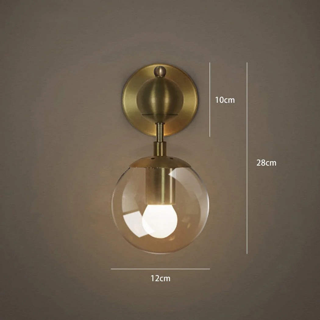 Ritz Single Brass Fitting Clear Glass Wall Light - Image 3