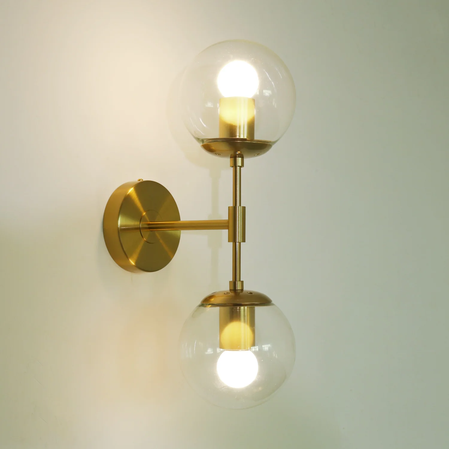 Ritz Duo Brass Art Deco Wall Sconce - Image 2