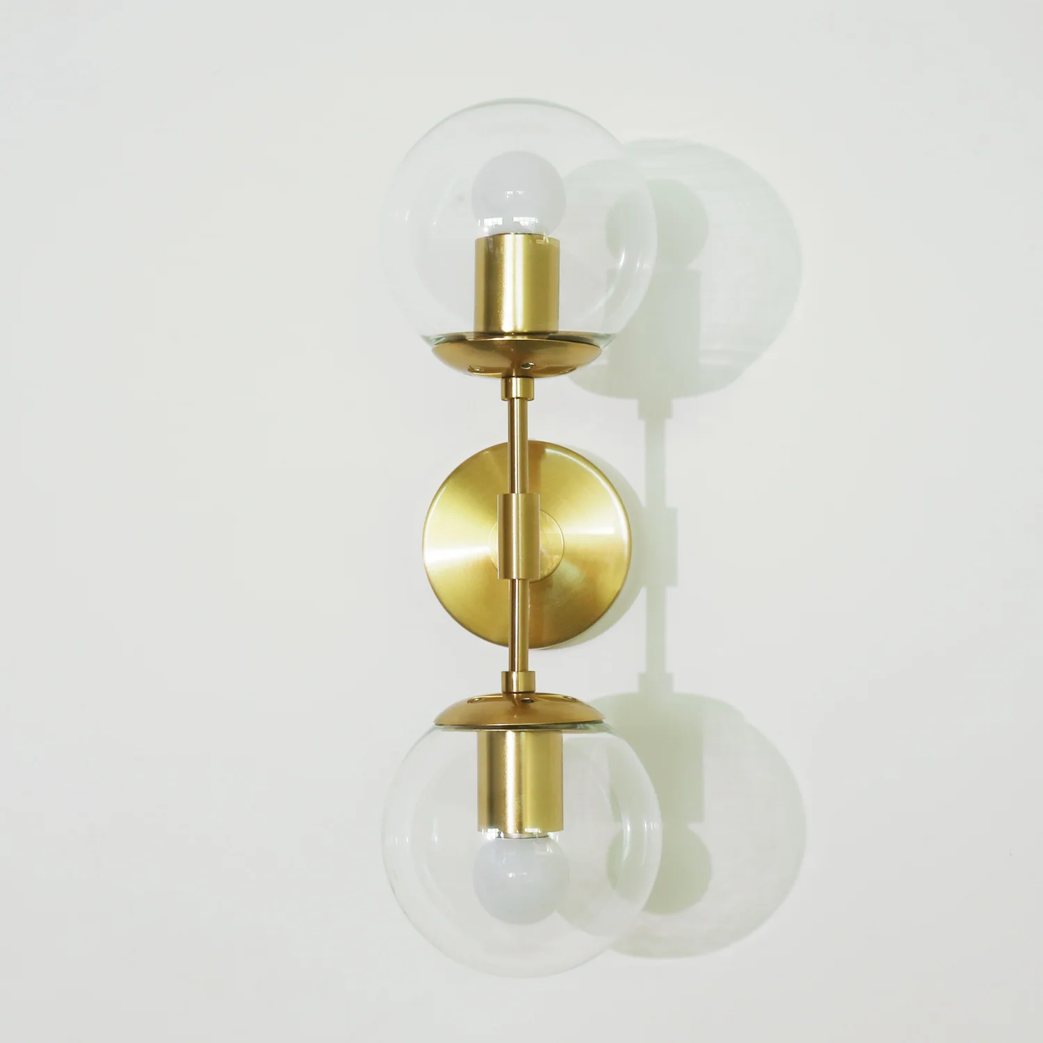 Ritz Duo Brass Art Deco Wall Sconce - Image 8