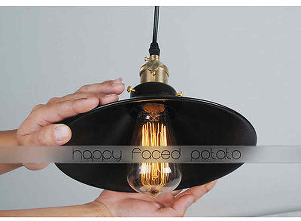 Simple Black Metal Shade Industrial Loft Pendant Light - Image 4