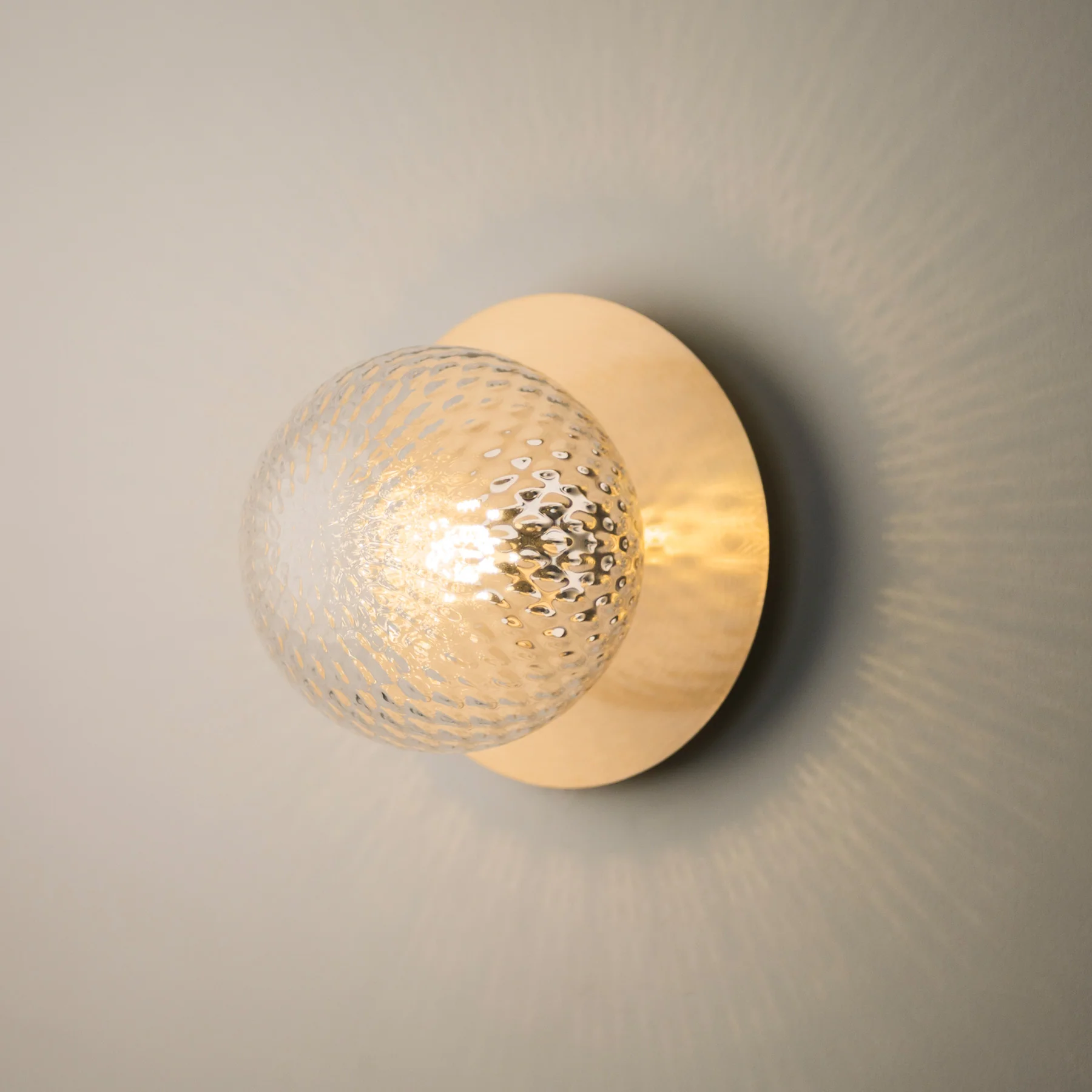Rund Art Deco Glimmer Glass Wall Light / Ceiling Light