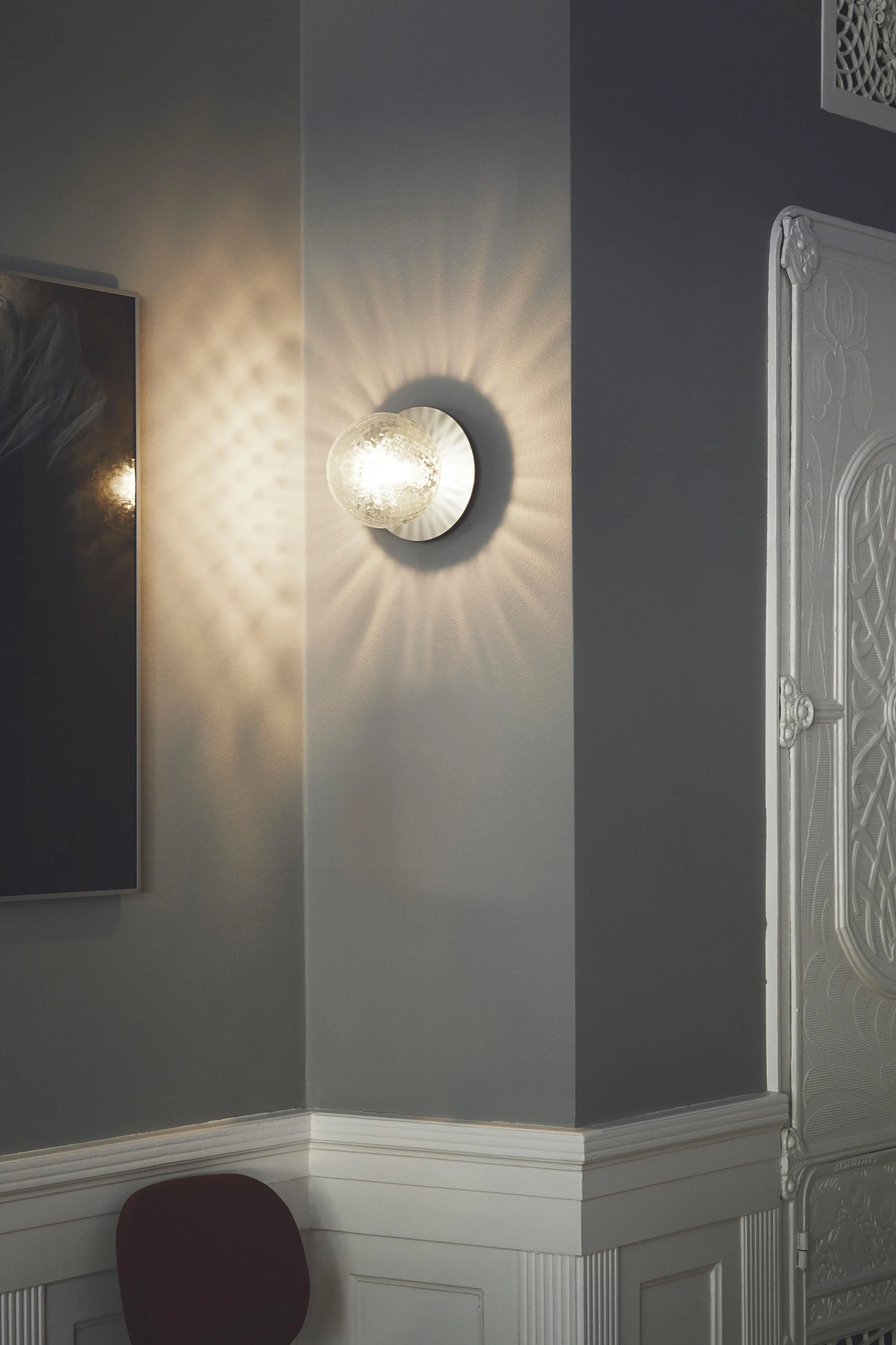 Rund Art Deco Glimmer Glass Wall Light / Ceiling Light - Image 10