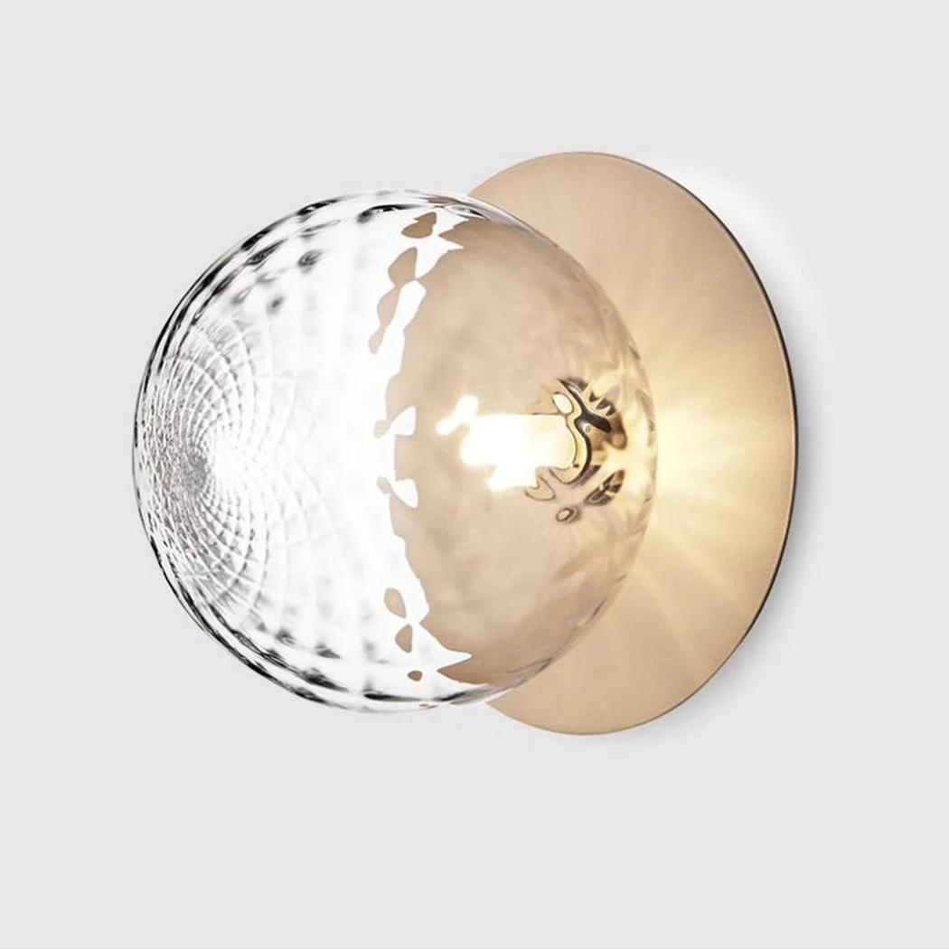 Rund Art Deco Glimmer Glass Wall Light / Ceiling Light - Image 15