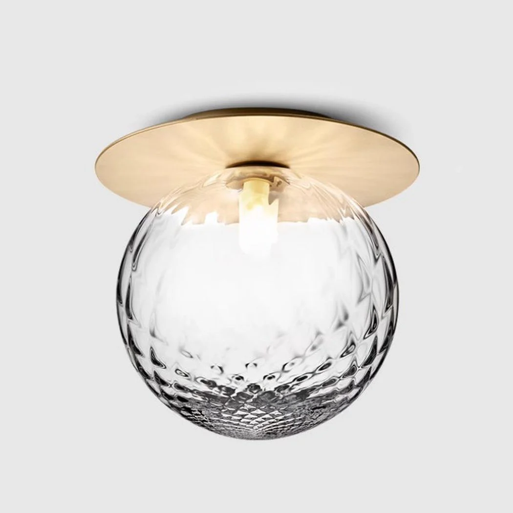Rund Art Deco Glimmer Glass Wall Light / Ceiling Light - Image 16
