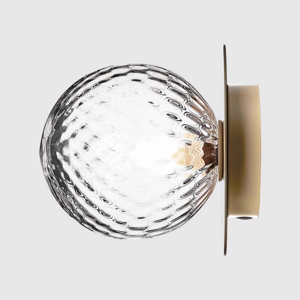 Rund Art Deco Glimmer Glass Wall Light / Ceiling Light - Image 17