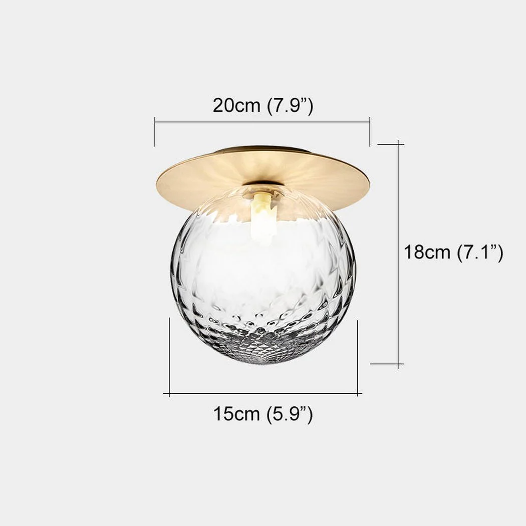Rund Art Deco Glimmer Glass Wall Light / Ceiling Light - Image 18