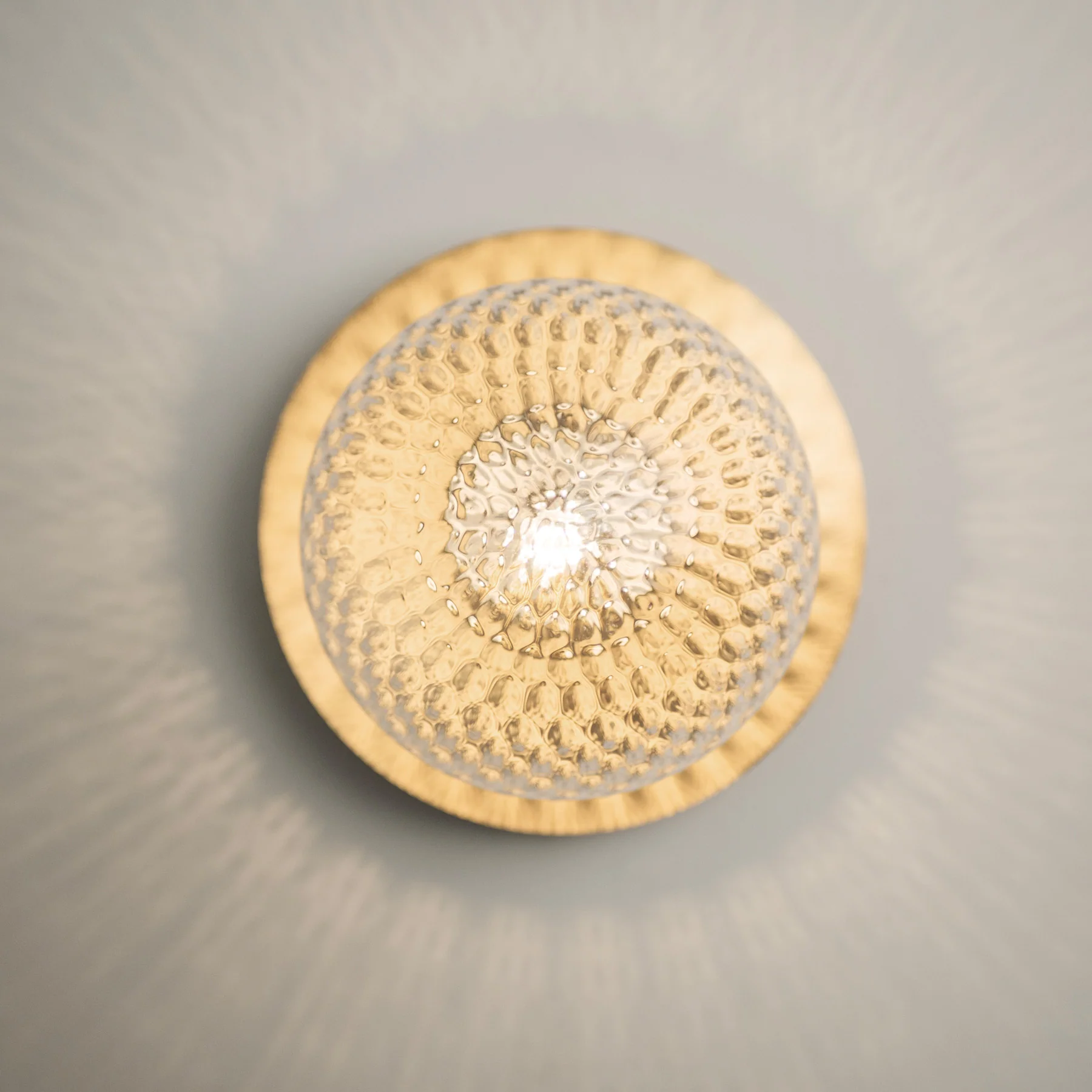 Rund Art Deco Glimmer Glass Wall Light / Ceiling Light - Image 2