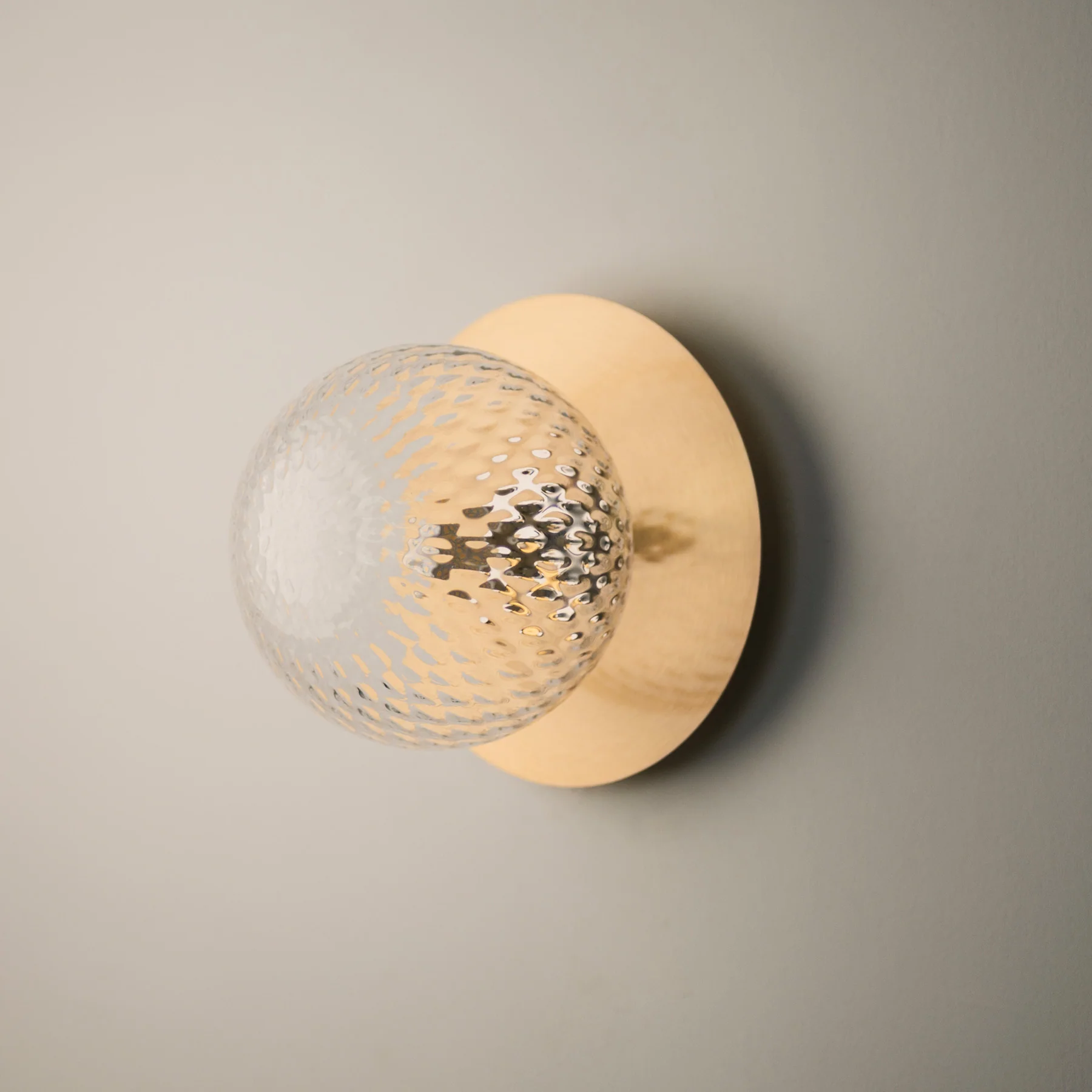 Rund Art Deco Glimmer Glass Wall Light / Ceiling Light - Image 4