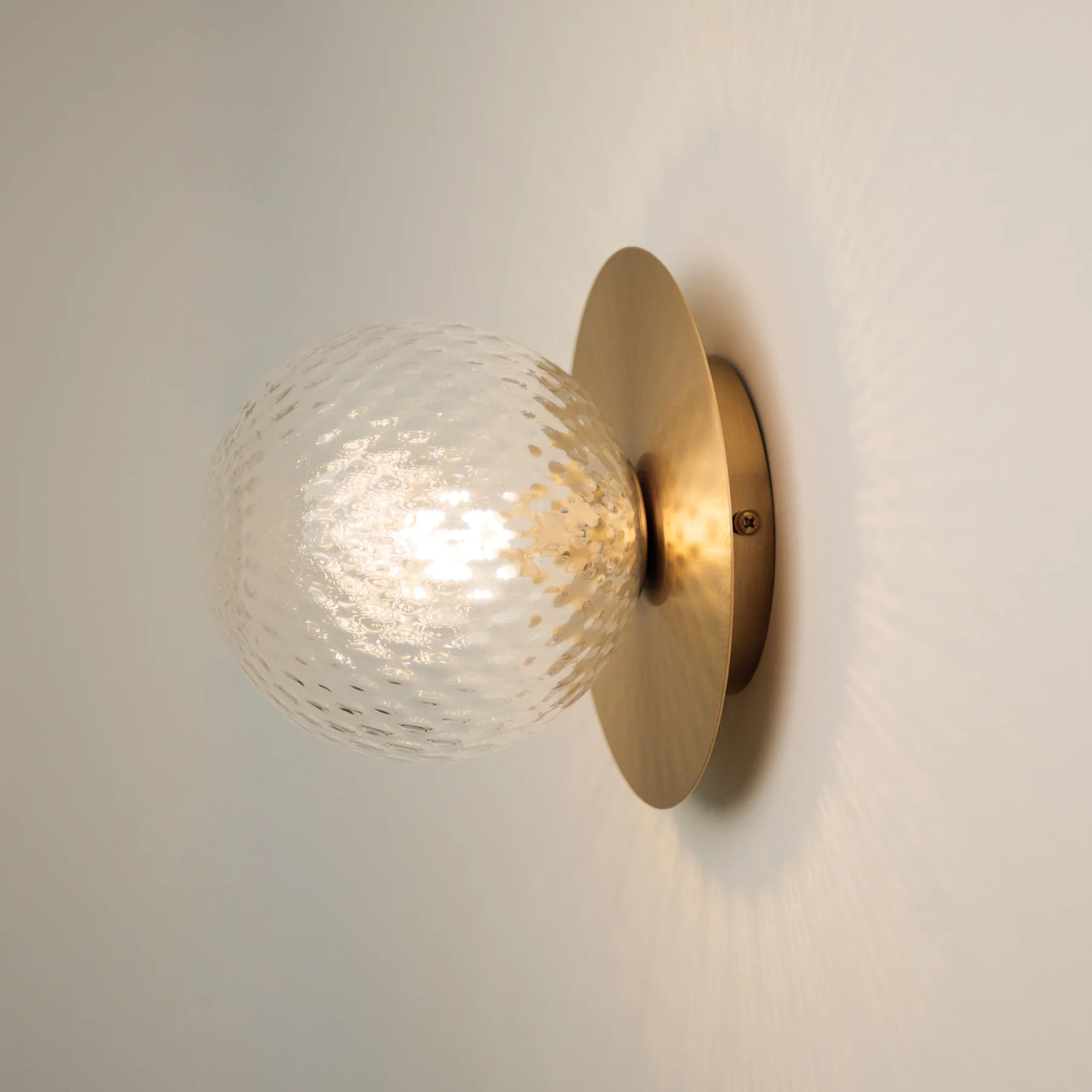 Rund Art Deco Glimmer Glass Wall Light / Ceiling Light - Image 6