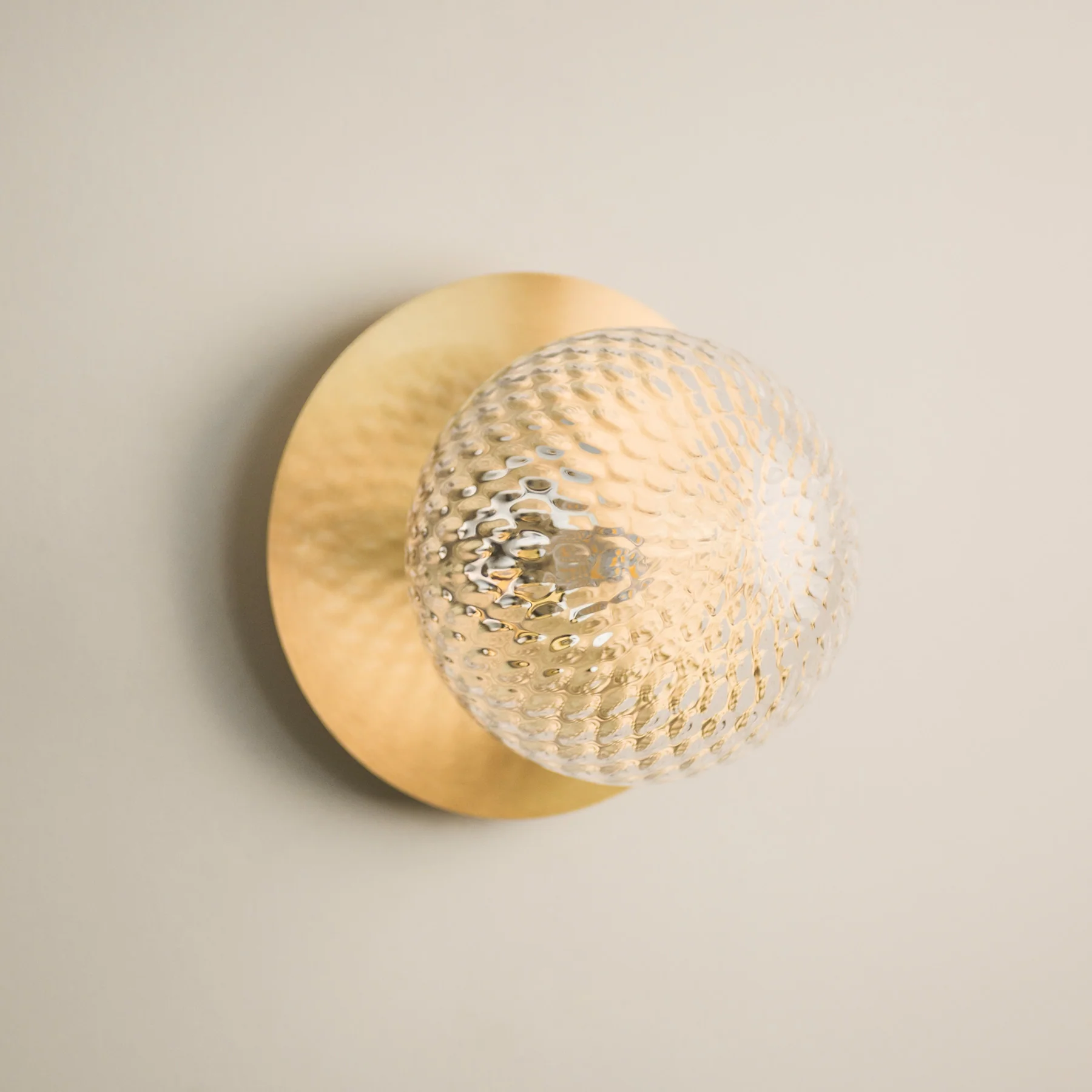 Rund Art Deco Glimmer Glass Wall Light / Ceiling Light - Image 7