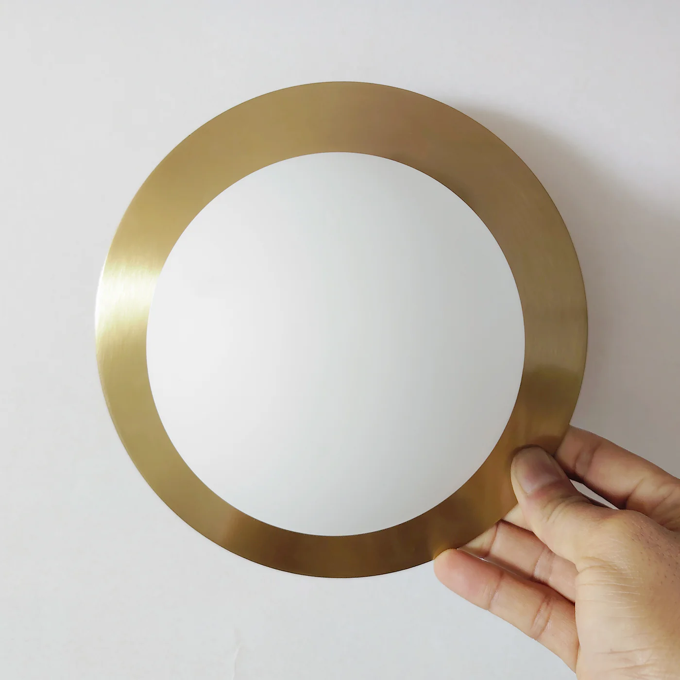 Rund Brass Plate Frosted Glass Mid Century Modern Wall Light / Ceiling Light - Image 17