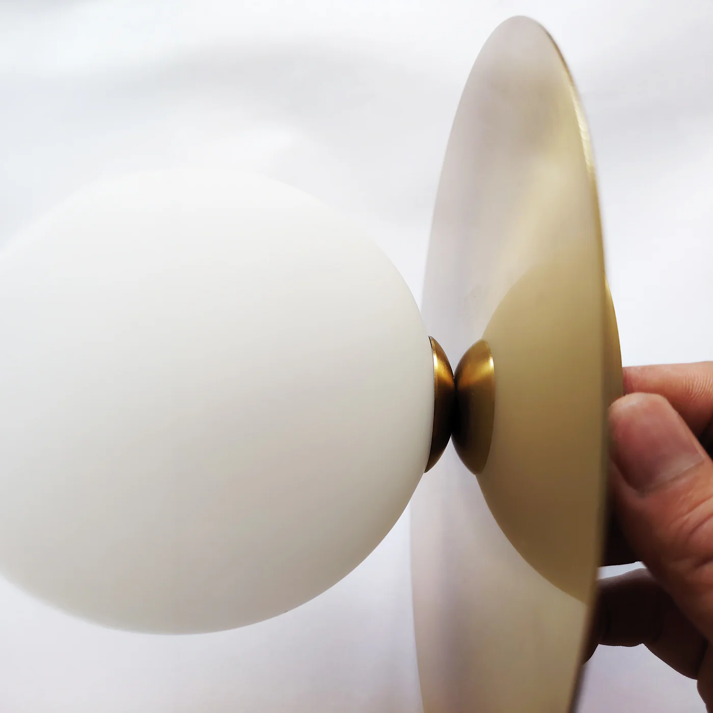 Rund Brass Plate Frosted Glass Mid Century Modern Wall Light / Ceiling Light - Image 18