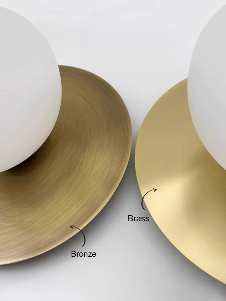 Rund Brass Plate Frosted Glass Mid Century Modern Wall Light / Ceiling Light - Image 5