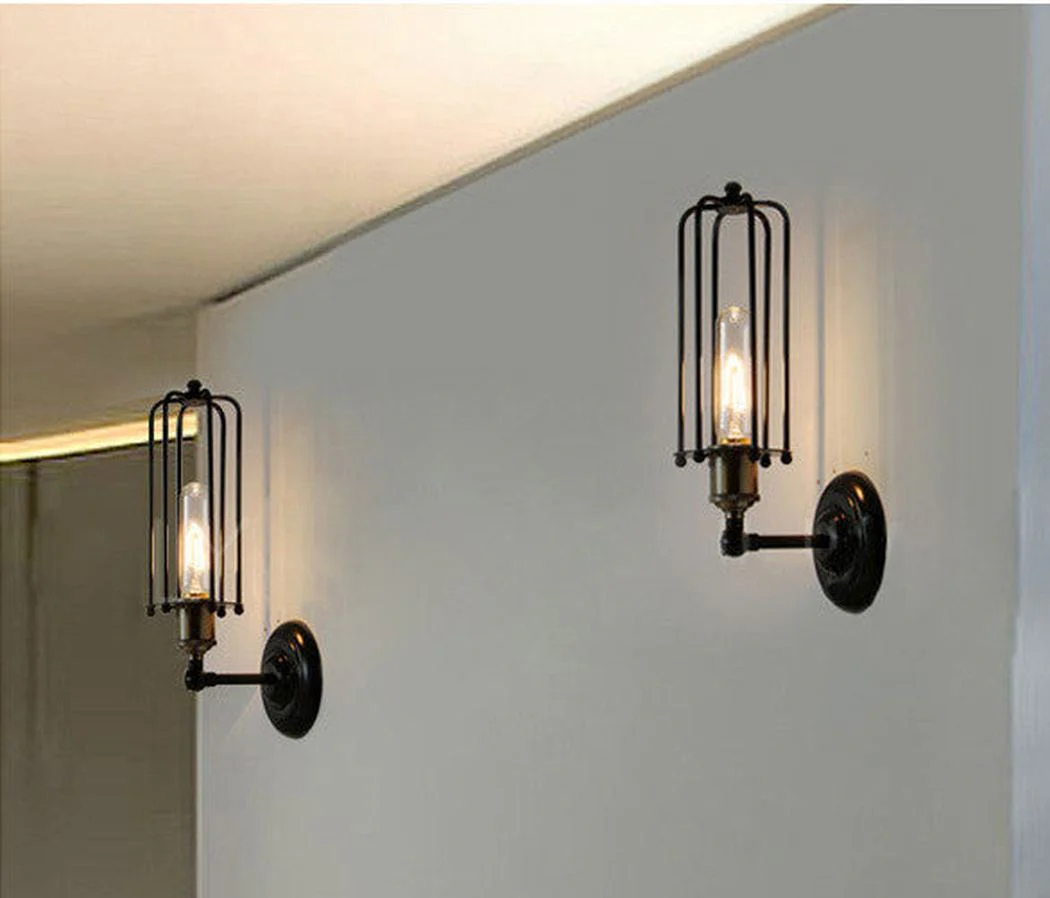 Pencil Cage Industrial Retro Vintage Wall Light - Image 3
